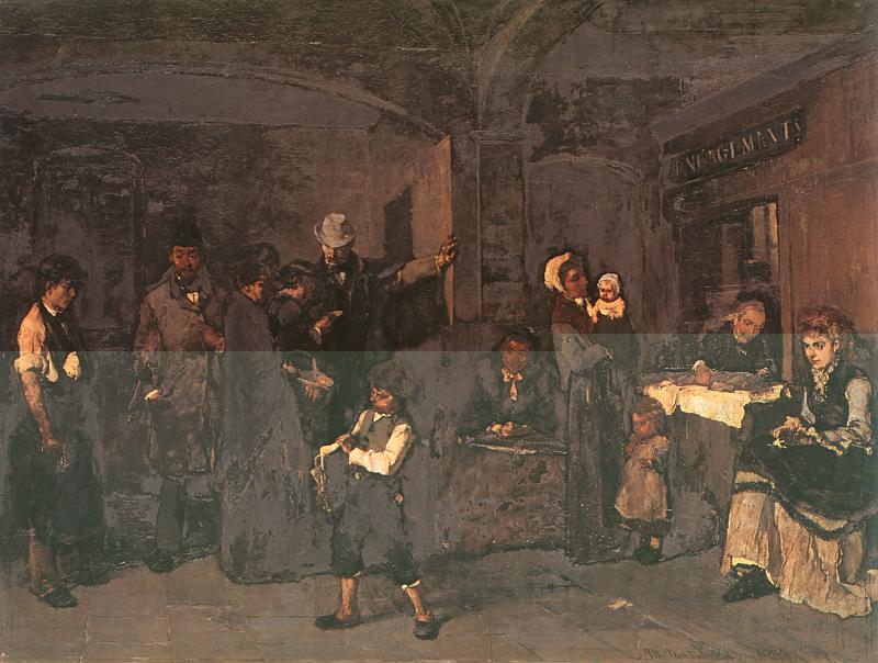 Mihaly Munkacsy The Pawnbroker's Shop oil painting picture